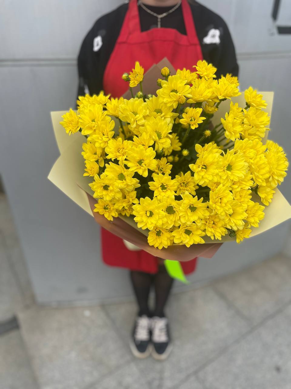 6100753857.jpg Букет Желтые Хризантемы, 70 см 9 штук,